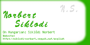 norbert siklodi business card